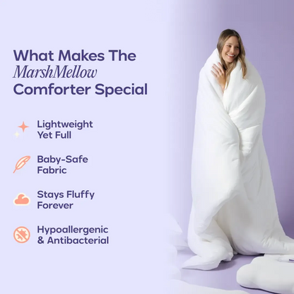 Mellow Sleep | MarshMellow Comforter - Double-Stuffed Ultra-Soft A-Class Fabric Heat-Adaptive Vegan Fill OEKO-TEX Certified Machine Washable