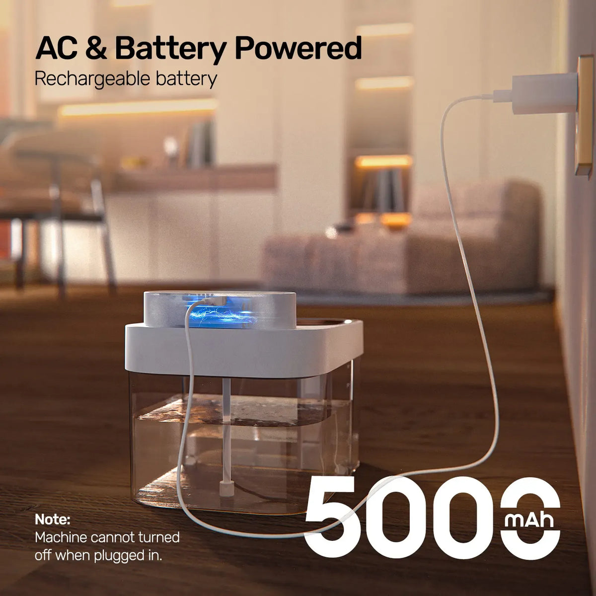 HAPAW Cat Water Fountain – 2.4GHz Wi-Fi App Control, 5000mAh Battery