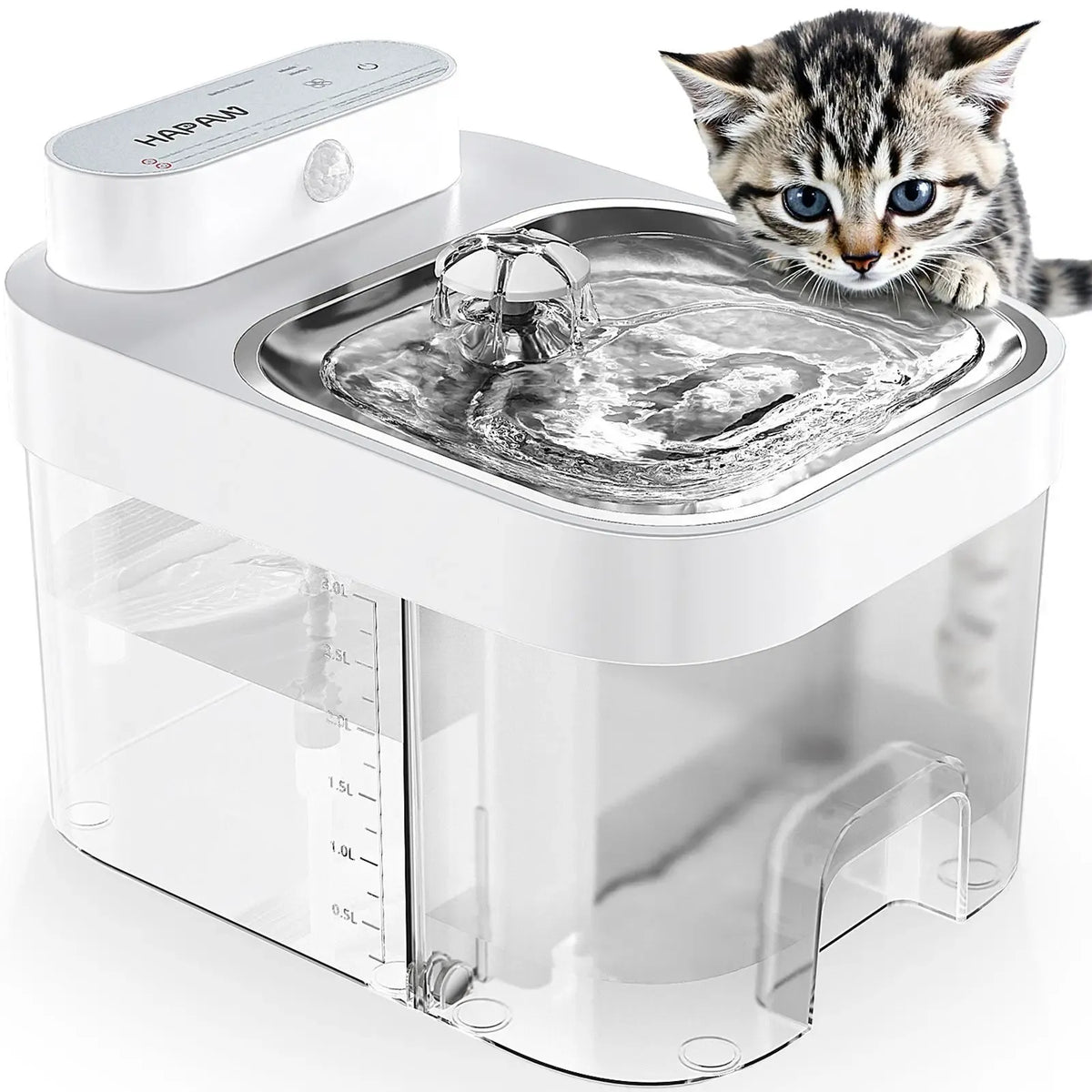 HAPAW Cat Water Fountain – 2.4GHz Wi-Fi App Control, 5000mAh Battery