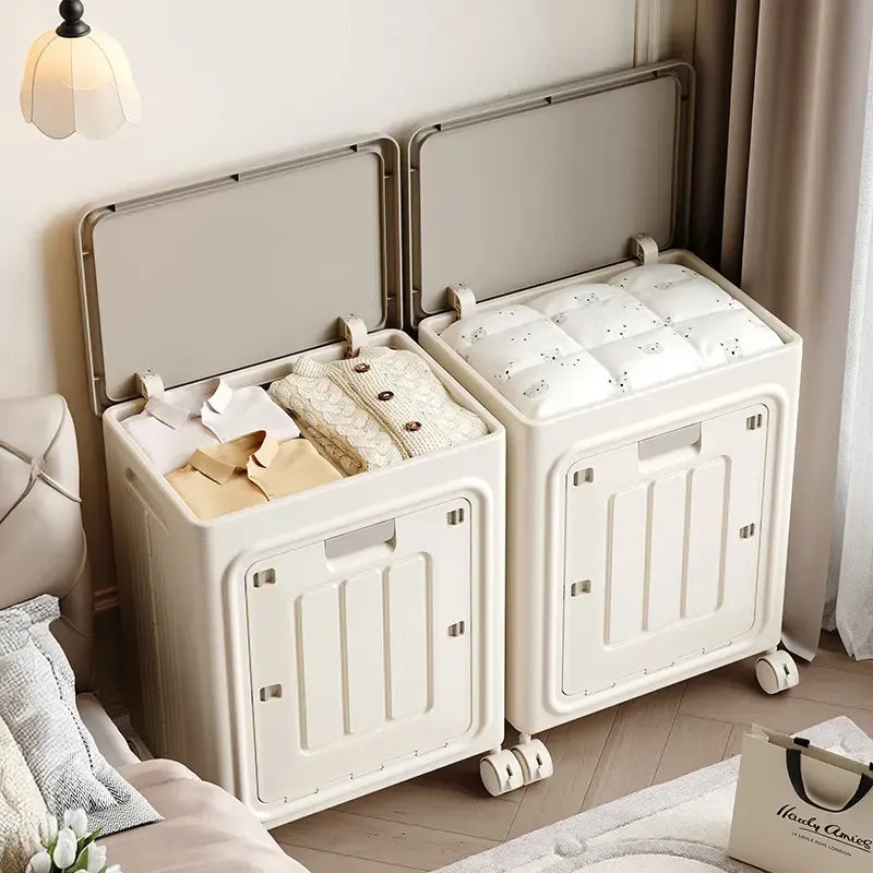 UFORU PP Rectangular Rolling Wheeled Laundry Basket