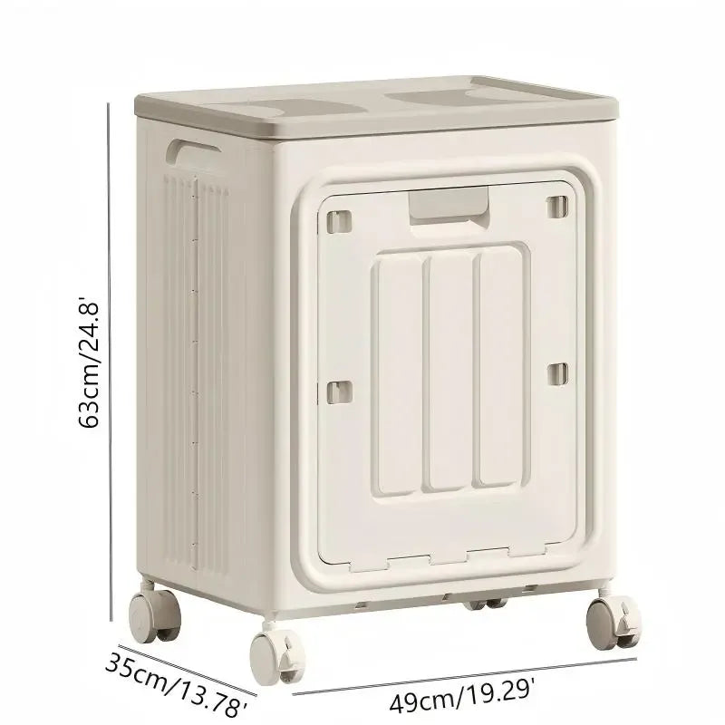 UFORU PP Rectangular Rolling Wheeled Laundry Basket
