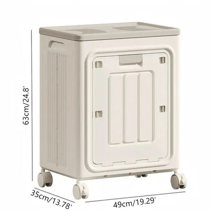 UFORU PP Rectangular Rolling Wheeled Laundry Basket