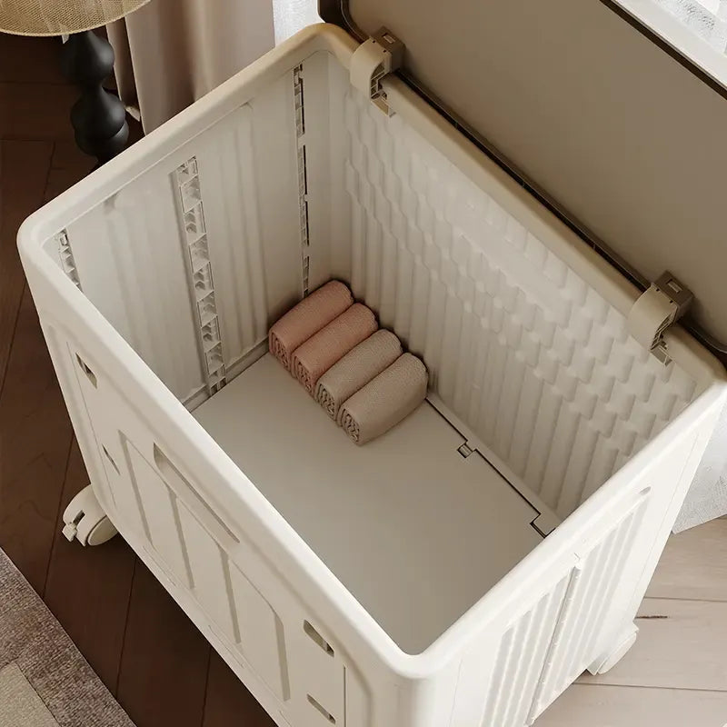 UFORU PP Rectangular Rolling Wheeled Laundry Basket