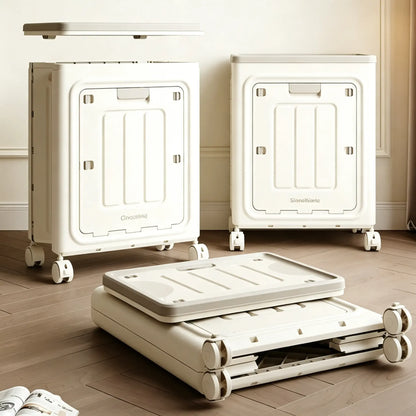 UFORU PP Rectangular Rolling Wheeled Laundry Basket